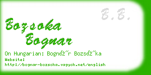 bozsoka bognar business card